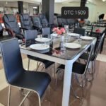 Executive Marble Glass Top Six Sitter Dining Table