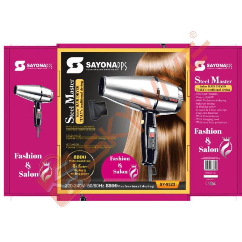 Sayona Steel Master Professional Hair Dryer SY-9323