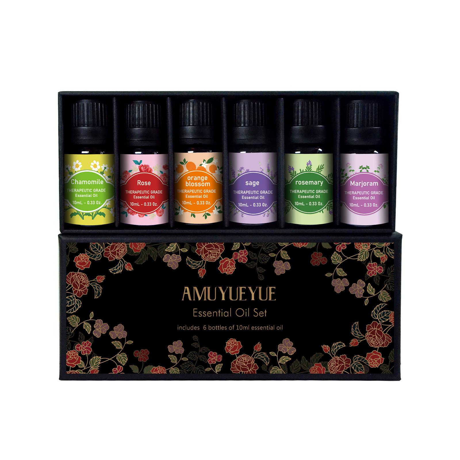 Natural essential oil set of 6 pieces-10ml each bottle Natural essential oil set of 6 pieces-10ml each bottle