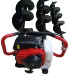 Golf 4 stroke earth auger machine with 3 bits