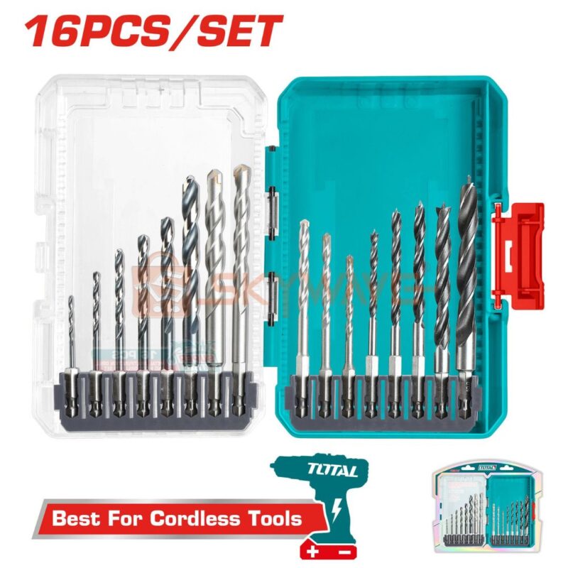 Total 16 Pcs drill bits set TACSDL11606