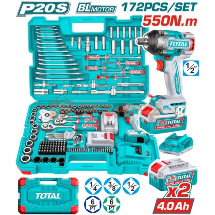 Total 172 Pcs Cordless impact wrench tools set THKTHP41728