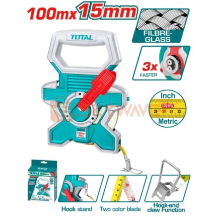 Total Fibreglass measuring tape TMTF181006