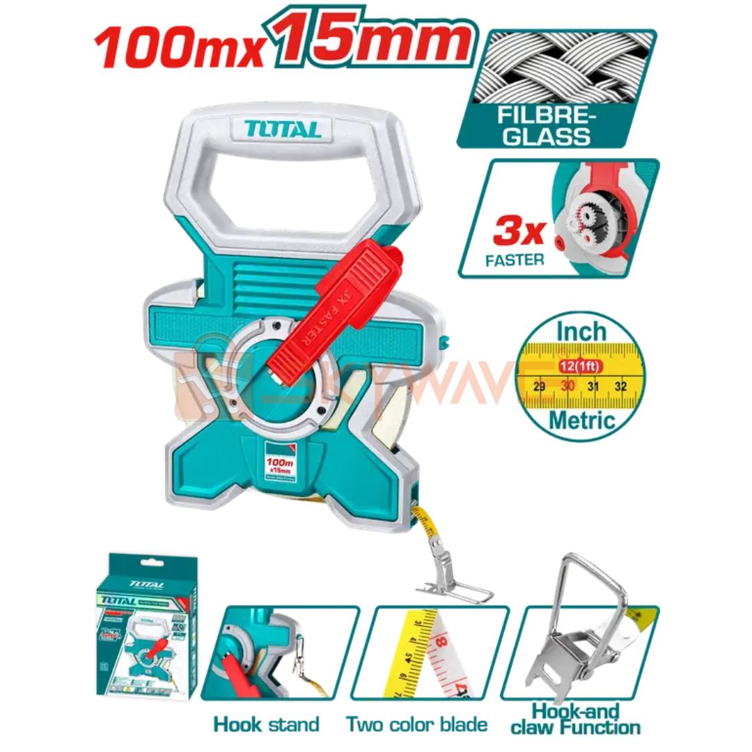 Total Fibreglass measuring tape TMTF181006 Total Fibreglass measuring tape TMTF181006