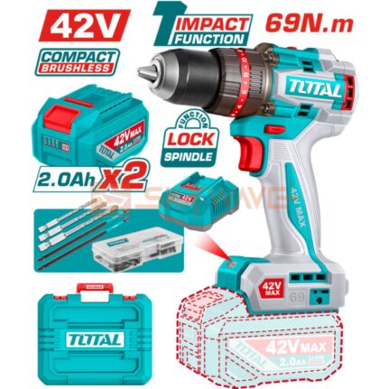 Total Compact Brushless Cordless Impact Drill TIDLI426982