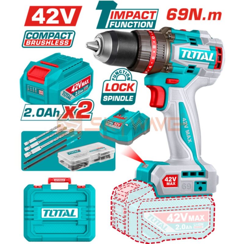 Total Compact Brushless Cordless Impact Drill TIDLI426982