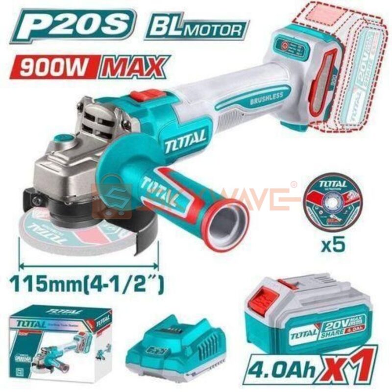 Total Cordless angle grinder TAGLI261521