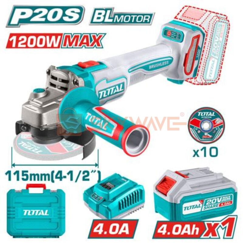 Total Cordless angle grinder TAGLI2211531