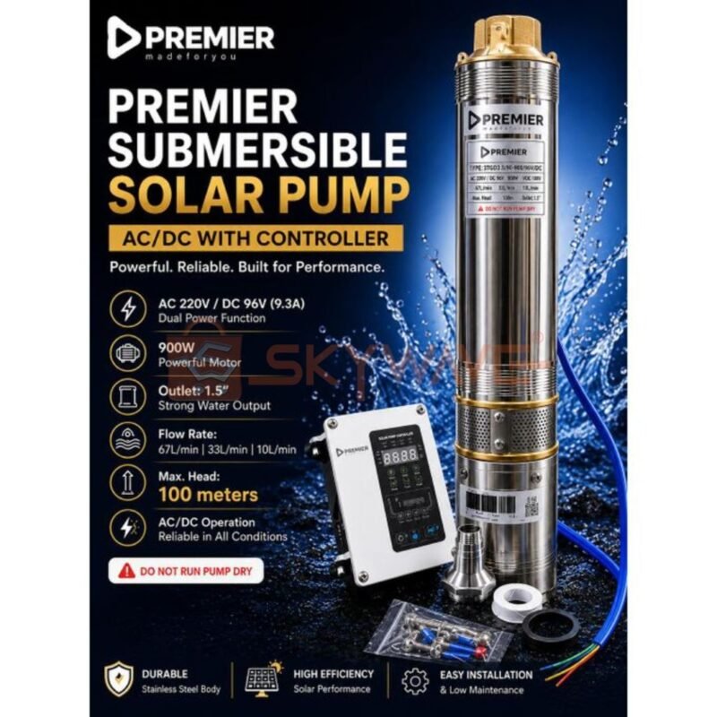Premier submersible solar water pump with controller