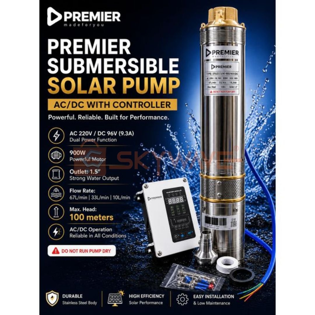 Premier submersible solar water pump with controller Premier submersible solar water pump with controller