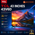 TCL 43-Inch 43V6D 4K HDR Google Smart TV