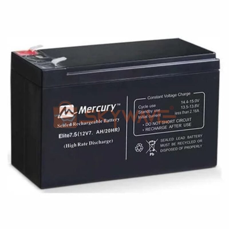Mercury Sealed Rechargeable Battery 12V 7.5Ah