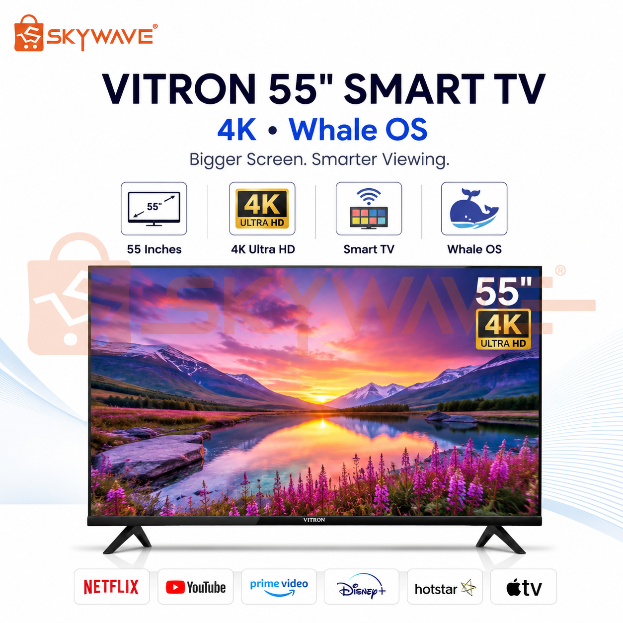 Vitron 55-Inch Smart TV 4K Whale OS Vitron 55-Inch Smart TV 4K Whale OS - Image 1