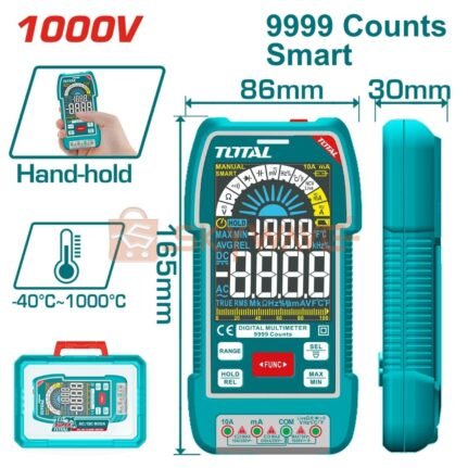Total Digital multimeter TMT5110004 is a versatile electrical testing instrument designed to provide clear, accurate and convenient measurements across a wide