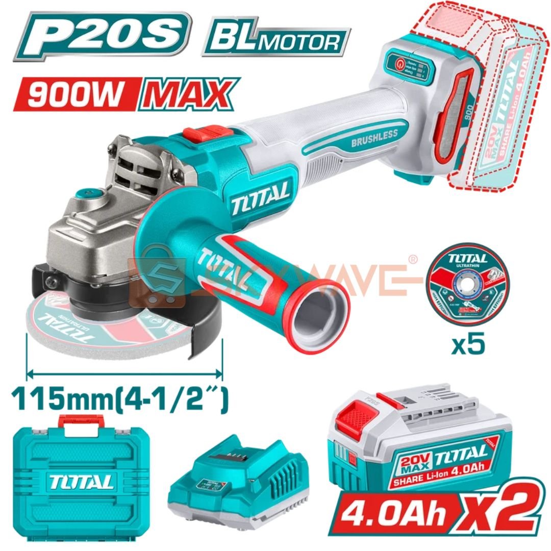 Total Cordless angle grinder TAGLI261522 Total Cordless angle grinder TAGLI261522