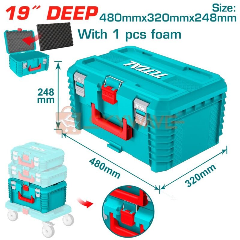 Total 19 Inch Stackable Tool Box TPBXS103