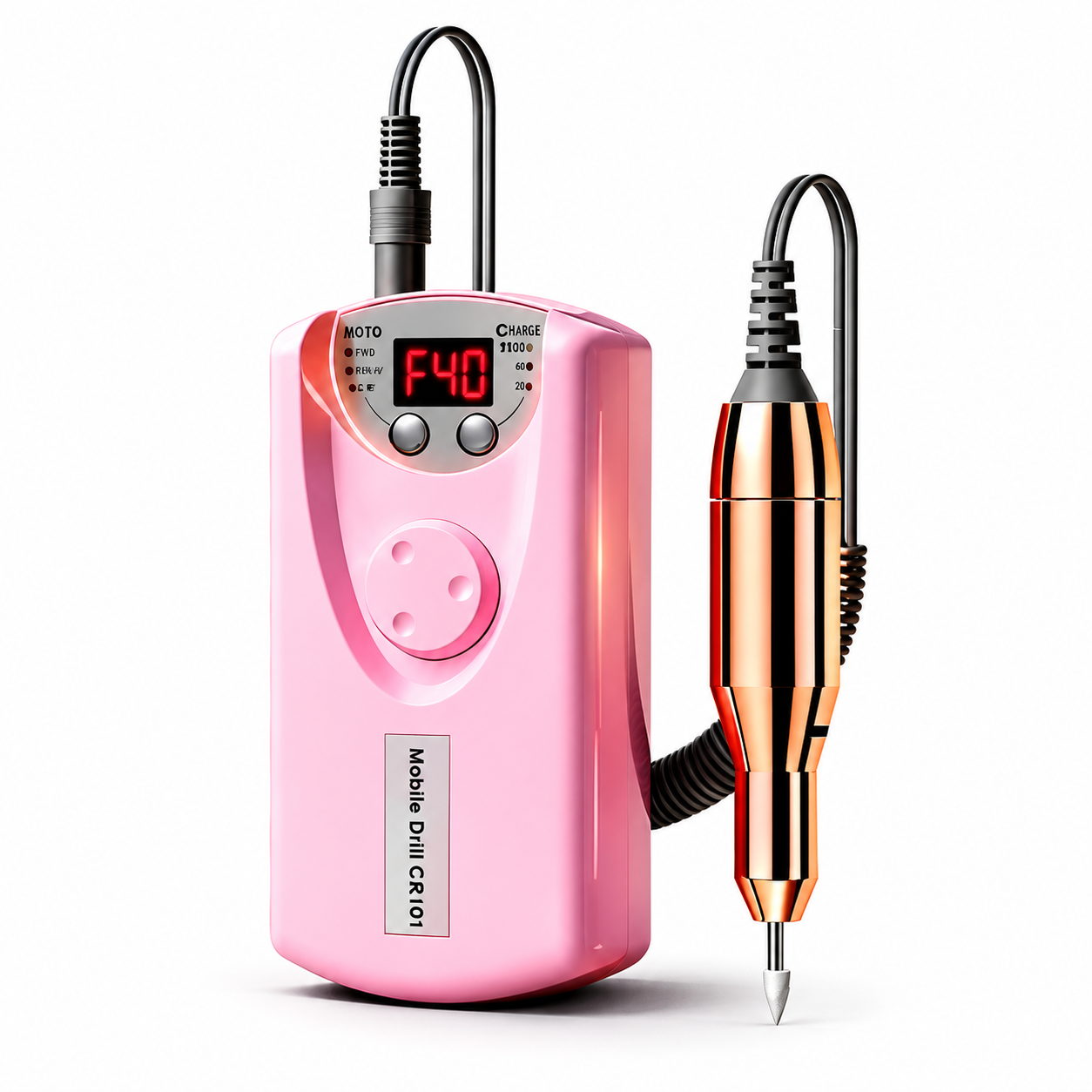 Pink and rose-gold nail drill set (1) Portable Electric Nail Drill - Image 1
